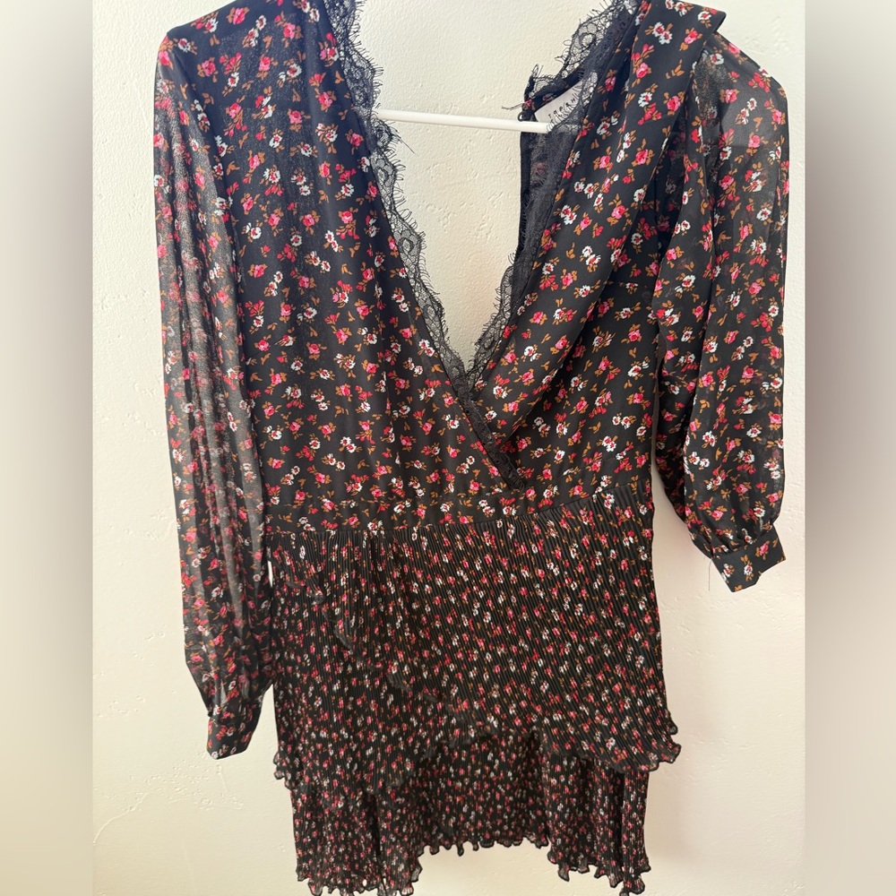 Topshop Smocked Lace Mini Dress